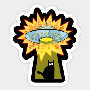 Cat UFO Sticker